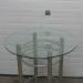 Glass Top Bistro Table Taupe Alum Base Counter Tall